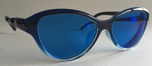 Cat prescription eyeglasses with blue tint