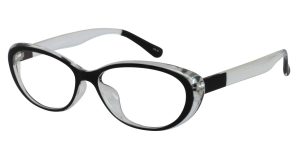 Clear with Black oval frames
