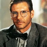 Indiana Jones with the wire-rimmed wayfarer glasses